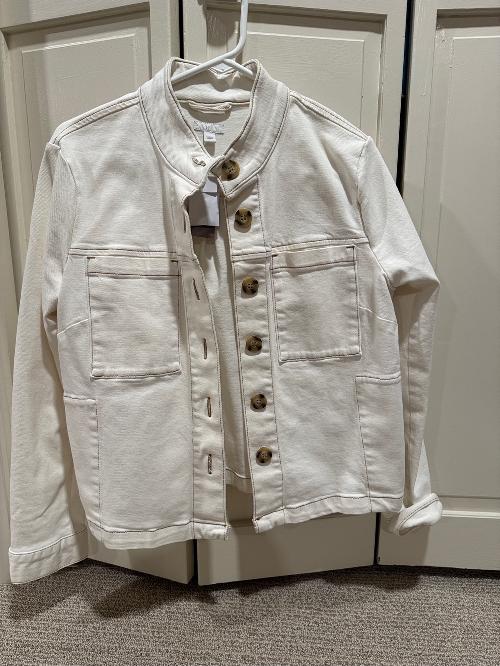J. Jill Cream Button-Front Jean Jacket
